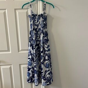brand new h&m blue and white floral dress